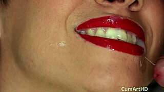 Cum on Her Smile in POV Close-Up