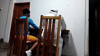 Sheikh's friend fucks waitress on restaurant desk