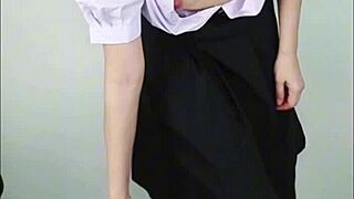 hey, check out this japanese housewife licking and dancing with huge tight pussy in costumes