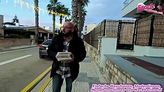 in the kitchen, a skinny german teen 18+ girlfriend gets anal fucked pov by her homemade bitch