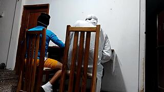 Sheikh's friend fucks waitress on restaurant desk