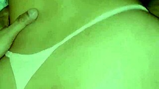 Sexy Filipina in thong takes double penetration doggystyle.