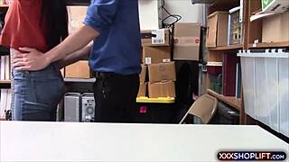 caught cute brunette teen shoplifter and punished hard