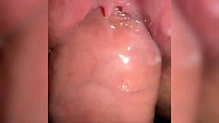 Fucking juicy pussy full of cum close up!