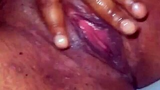 her pussy is so wet, spreading legs to show big clit and narrow ass.