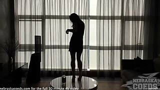 nude shadow dancing babe gets dirty in director's cut solo masturbation!