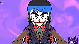 Goth cartoon clowns engage in sex with lots of fun