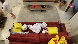Hot Wife Thay Ksada Seduces Delivery Man on Sofa