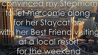 staycation with stepmom and her hot friend, kissing by the pool, wanna join us pt 1??