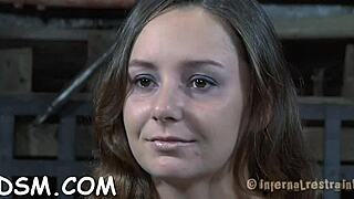 Restrained hotty suffers under intense toy domination