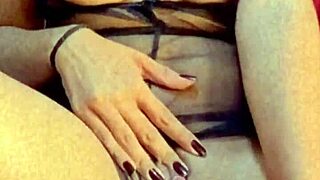 She cums hard on huge cock with dildo and fingering.