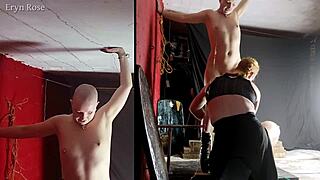 Eryn's first time on one bar prison behind scenes with toys and boots 😏