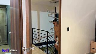 Spying on stepsis in the shower leads to unexpected events with max betancur and devil khloe