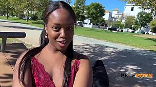 Ebony goddess Paris gets pussy drilled hard by thick cock