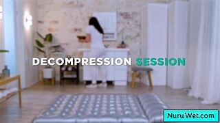 Sexy Brunette Masseuse Takes Her Clothes Off And Gives A Wet Nuru Massage - Michael Vegas Sophia Burns