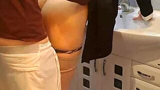 I've Got A Bit More Time To Fuck My Skinny Tattooed Brunette Neighbor In The Bathroom Passionately