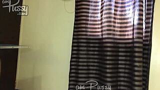 Asian Teen Does Topless Acrobatic Aerobics At Home