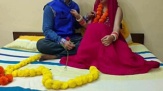 First Night Desi Beauty Ravished by Her Addicted Husband in Bed