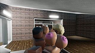 BBW gets fucked by big black cock in Roblox style 😍