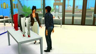 is this cinderella milf getting anal in the shoe store?