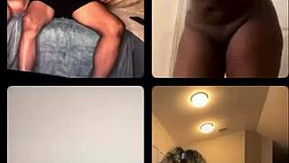 Amatør med store tetter og rumpe opptrer på IG live med stor kuk