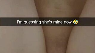 Cheating college girlfriend banged on Snapchat for debt. Cucked boyfriend watches her get cummed on!