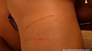 curvy blonde mistress moans from big strapon in bondage