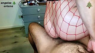 Slut Rides Anal During Christmas Eve