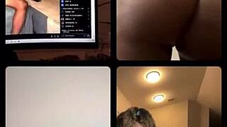 amateur with big tits and ass performs on ig live with big cock