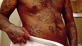 youngstarbrazy with tattoos warms up by sucking big black monster cock.