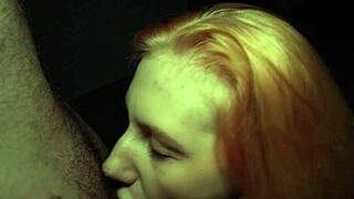 Shaved redhead babe moans as I penetrate her tight pussy in college dorm