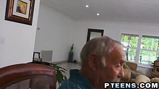 Brunette Teen 18+ Sucks Old Dude's Cock Boldly