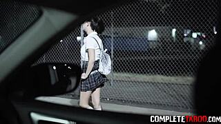 A uniformed teen gets anal creampie in high definition