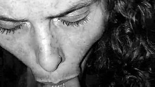 Rhonda, the BJ queen, sucks the cum out of my nuts