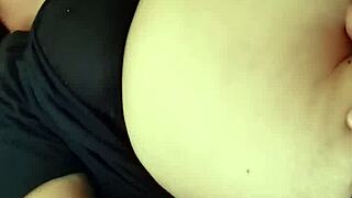 milf explores orgasm with belly fetish