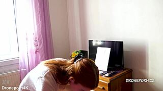 beautiful naked redhead karolinka applying makeup 😍