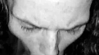 Rhonda, the BJ queen, sucks the cum out of my nuts