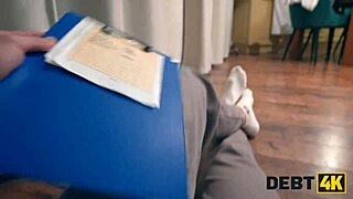 Debt4k punishes real russian whore with anal and pussy after smoking