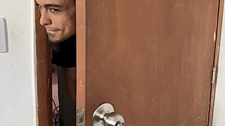 I caught my sweet neighbor with her dildo