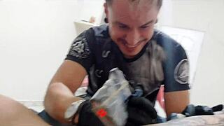 tattoo with anal plug in ass