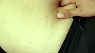 milf explores orgasm with belly fetish
