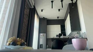 SEXY FIT BRUNETTE DOES HOUSEWORK WITHOUT PANTIES