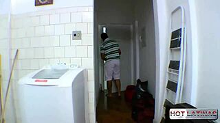 Fucking the maid's ass in the living room