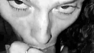 Rhonda, the BJ queen, sucks the cum out of my nuts