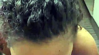 Alix avery, the cute ebony slut, expertly sucks black cock