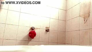 Voyeur Secrets: Busty Latina Showers to Tease Hidden Cam?