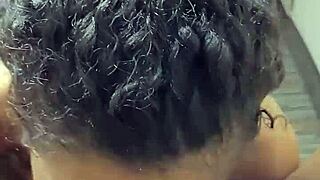 Alix avery, the cute ebony slut, expertly sucks black cock