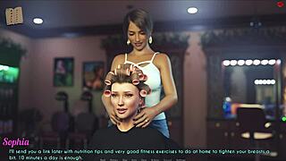 A wife and stepmother play a fun game together