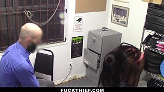 Wow, Teen Thief Gets Detained And Punished With Big Cock In Garage!