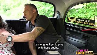 Oh, MILF in fake taxi gets tits felt and squirts!